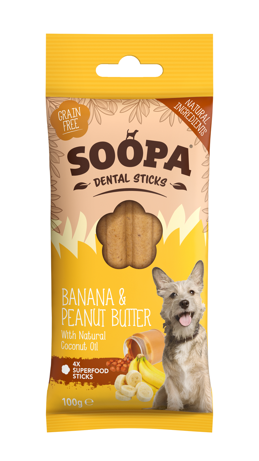Banana & Peanut Butter Dental Sticks
