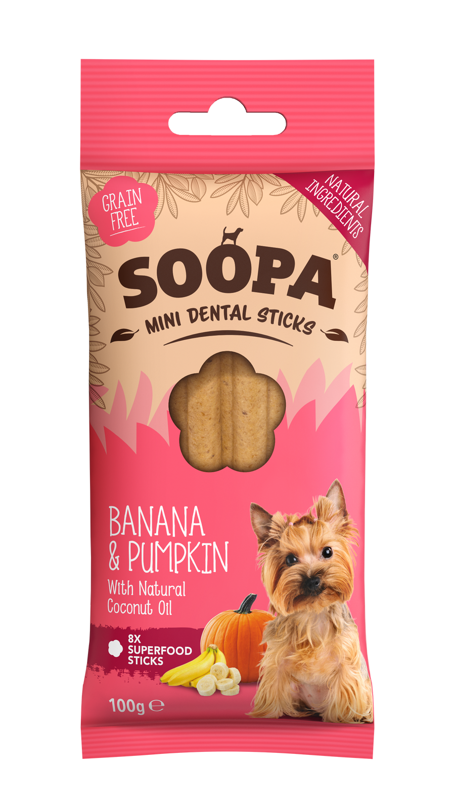 Banana & Pumpkin Dental Sticks for Mini Dogs