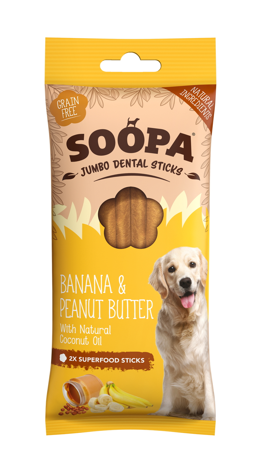 Banana & Peanut Butter Jumbo Dental Stick 170g