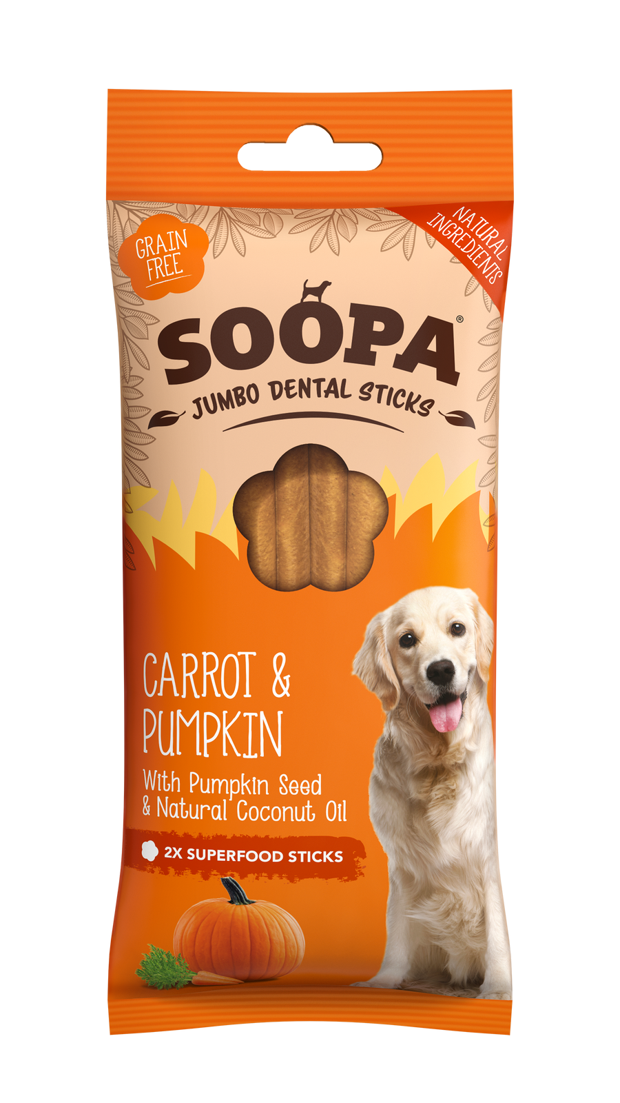 Carrot & Pumpkin Jumbo Dental Stick 170g