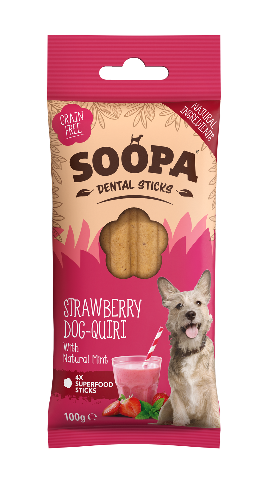 Strawberry Dog-Quiri Dental Sticks