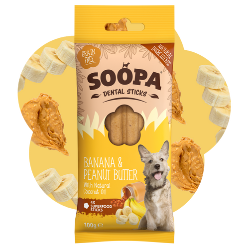 Banana & Peanut Butter Dental Sticks