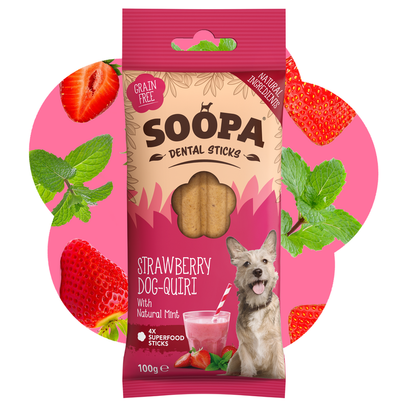 Strawberry Dog-Quiri Dental Sticks
