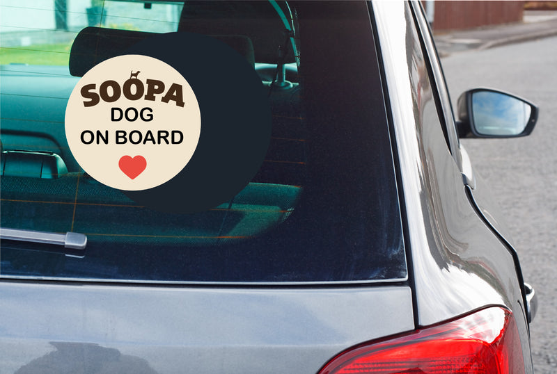 "Soopa Dog On Board" Car Decal